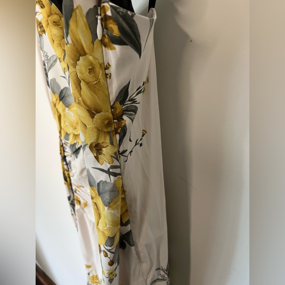 Anthropologie Yellow Floral Midi Dress Sz 10 - Picture 5 of 5